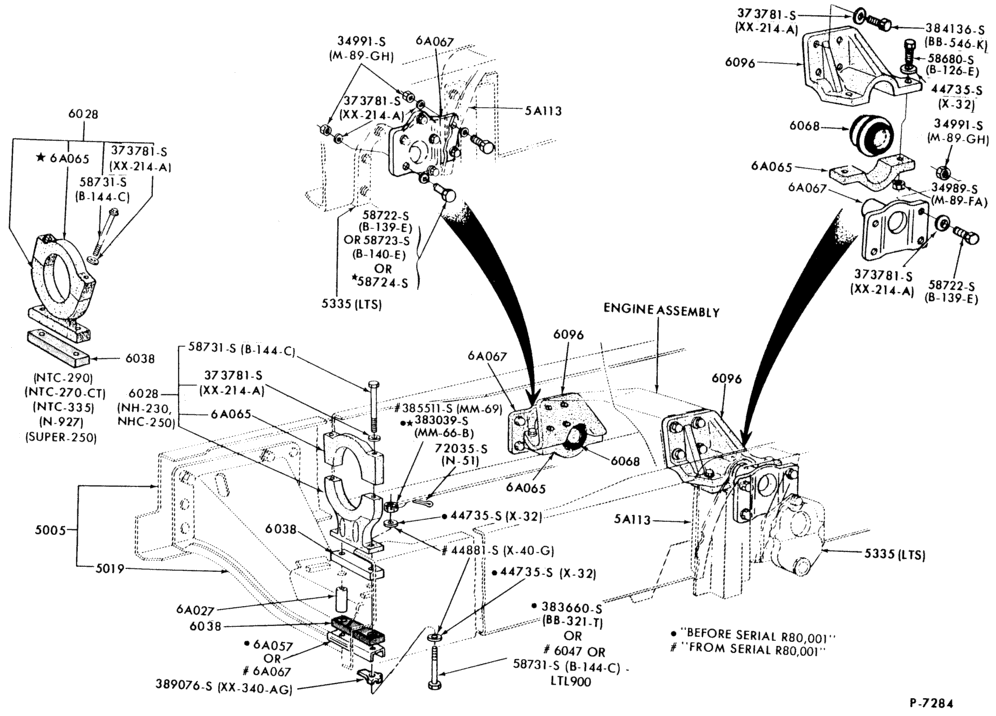 Схема V8 CYL. 12.0L (736 C.I.D.) DETROIT DIESEL-(front and rear) LTL900 (1982/)