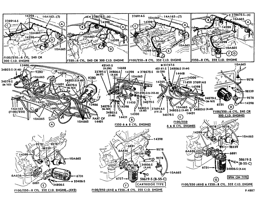 Схема 8 CYL. 4.2L (255 C.I.D.)-GAS-F100 - Page B