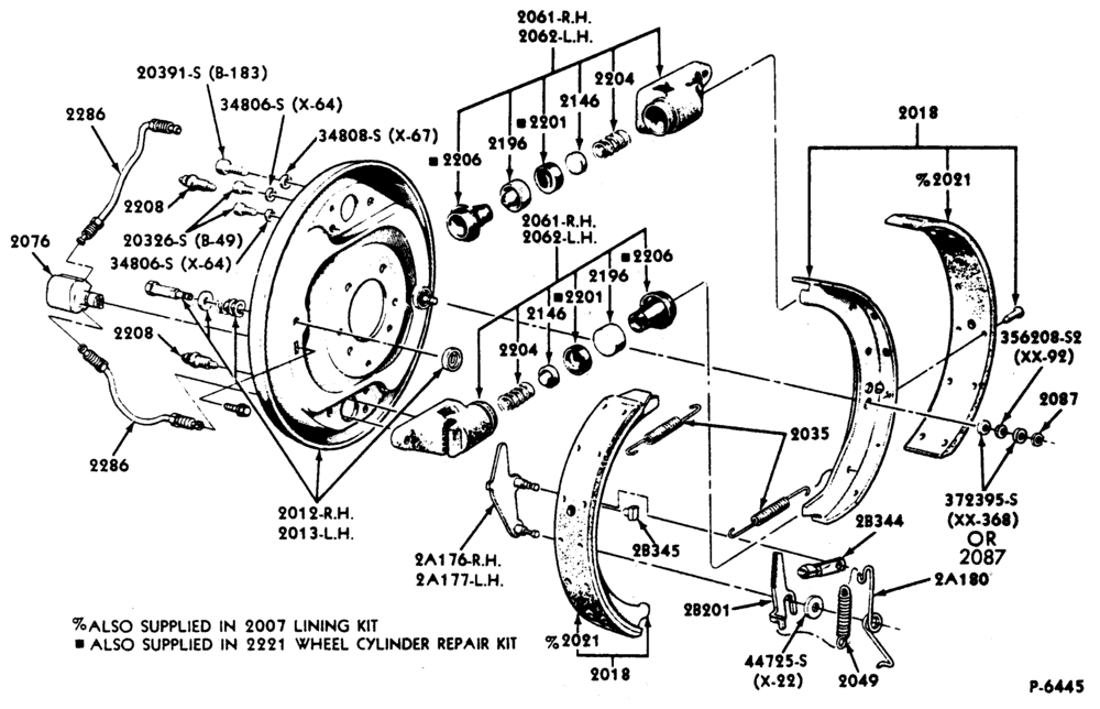 Схема BRAKE WHEEL CYLINDERS-Front brake-self-adjusting-hydraulic-15" x 3" Wagner-F600/800