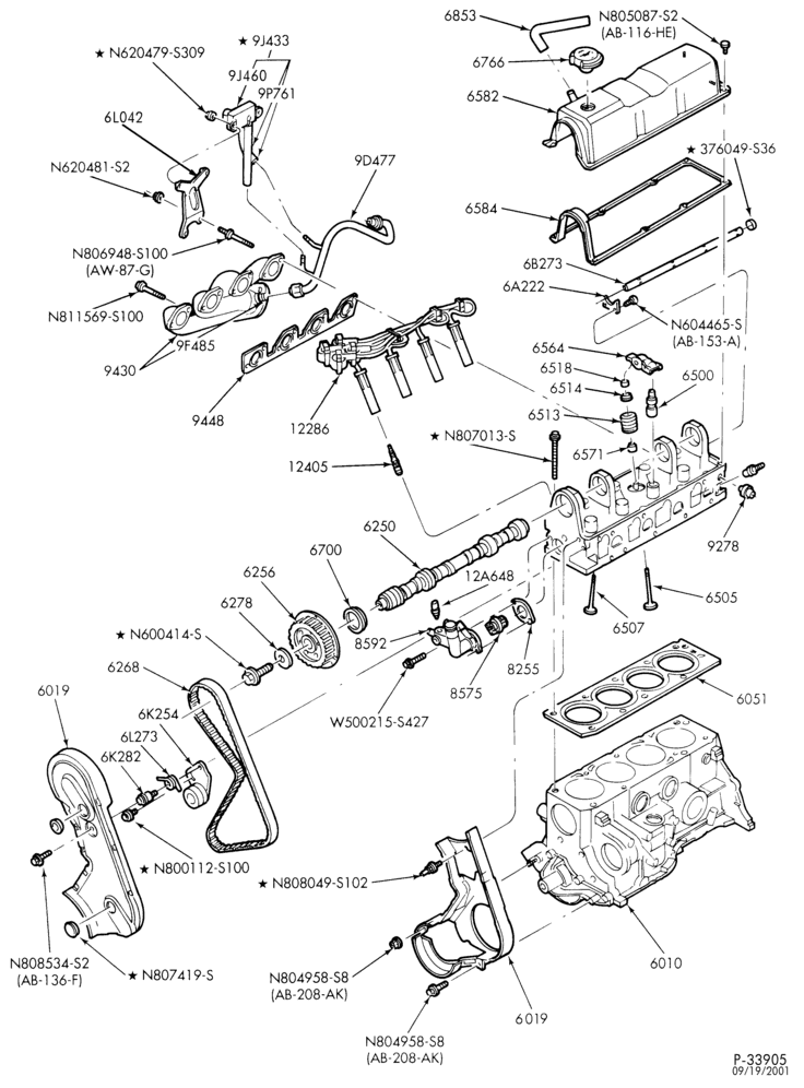 Схема 4 CYL. 2.5L - OHC-Engine - complete - Page B-R