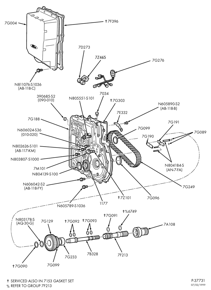 Схема AX4S TYPE - INTERNAL PARTS-Main control valve body (7A100) - Page B