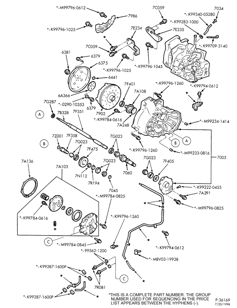 Схема ATX TYPE - INTERNAL PARTS-Case, converter, oil pump & pipings