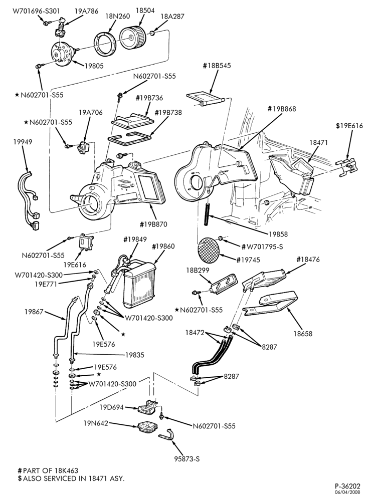 Схема HEATERS-Auxiliary a/c, heater & related parts-TW