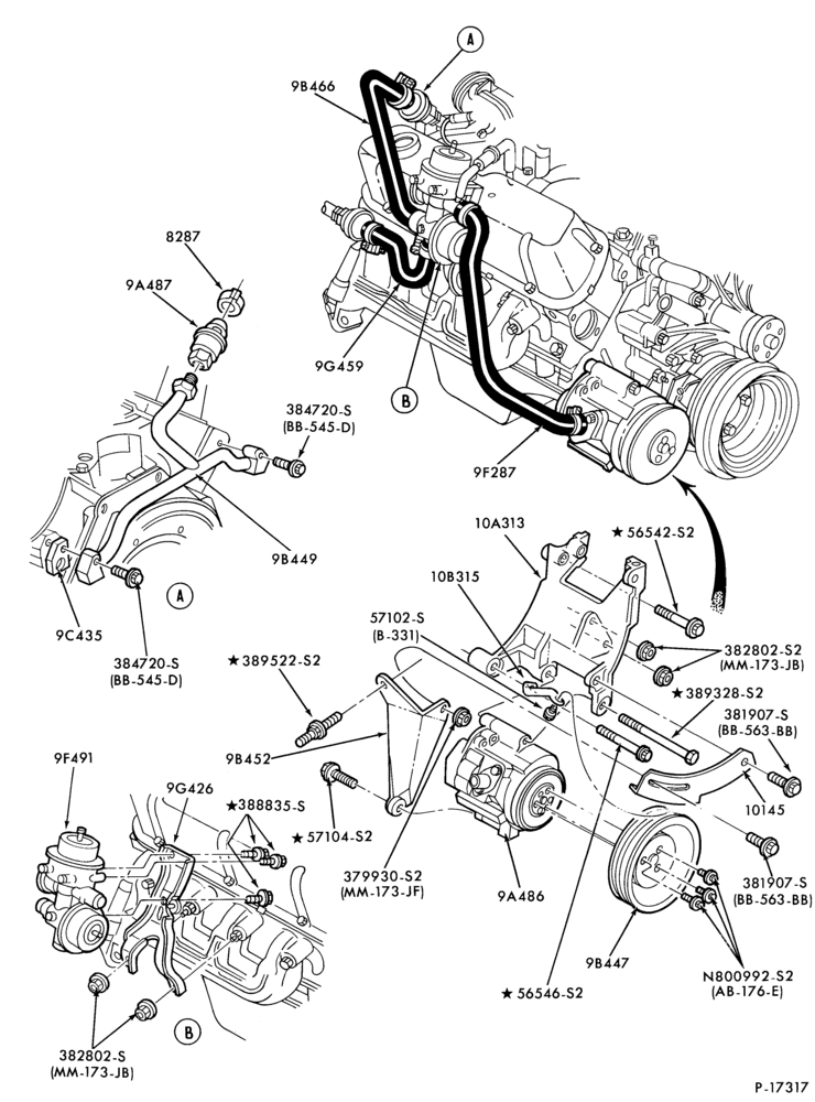 Схема 8 CYL. 4.2L (255 C.I.D.)-Thermactor emission (T/E)