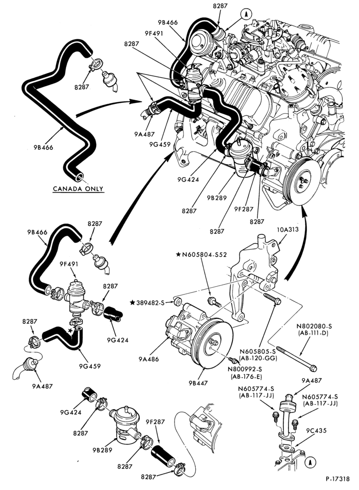 Схема 6 CYL. 3.8L (230 C.I.D.)-Thermactor emission (T/E)