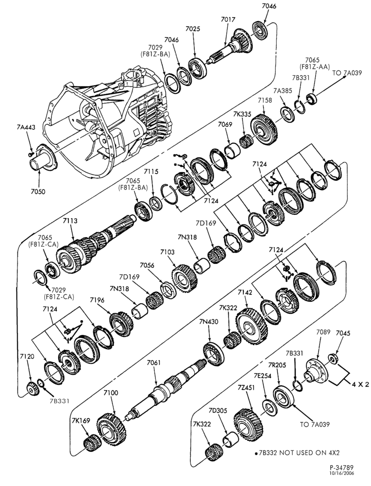 Схема TRANSMISSION GEAR TRAIN-6 speed - ZF - Page A-F250SD/550SD