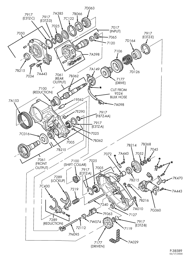 Схема Раздаточная коробка (4WD)-Part time - Warner - electric shift - Warner 1354-R