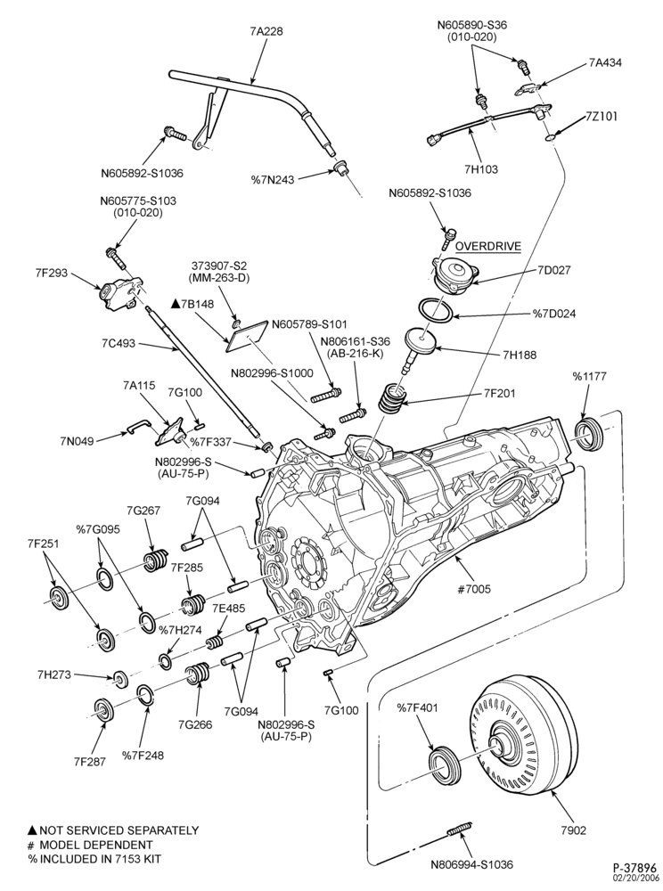 Схема AX4N TYPE - INTERNAL PARTS-Torque converter, accumulators, case & related parts