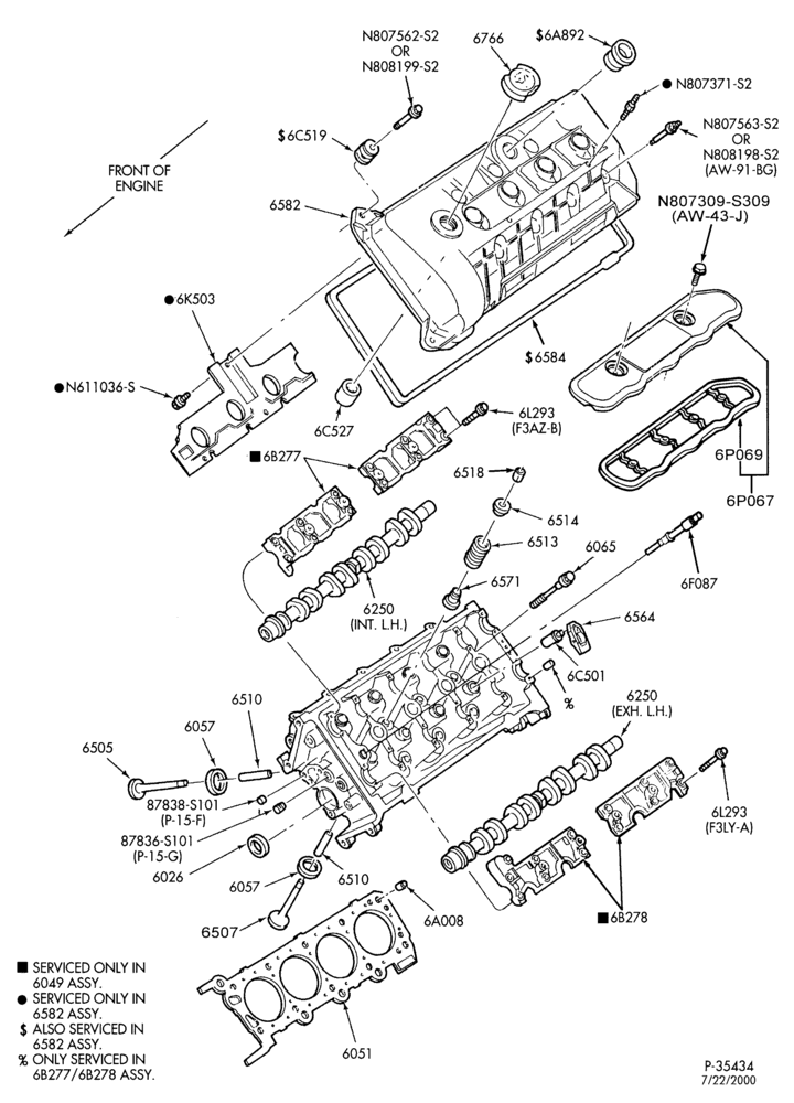 Схема ENGINE-Cylinder head, camshaft valves & related parts