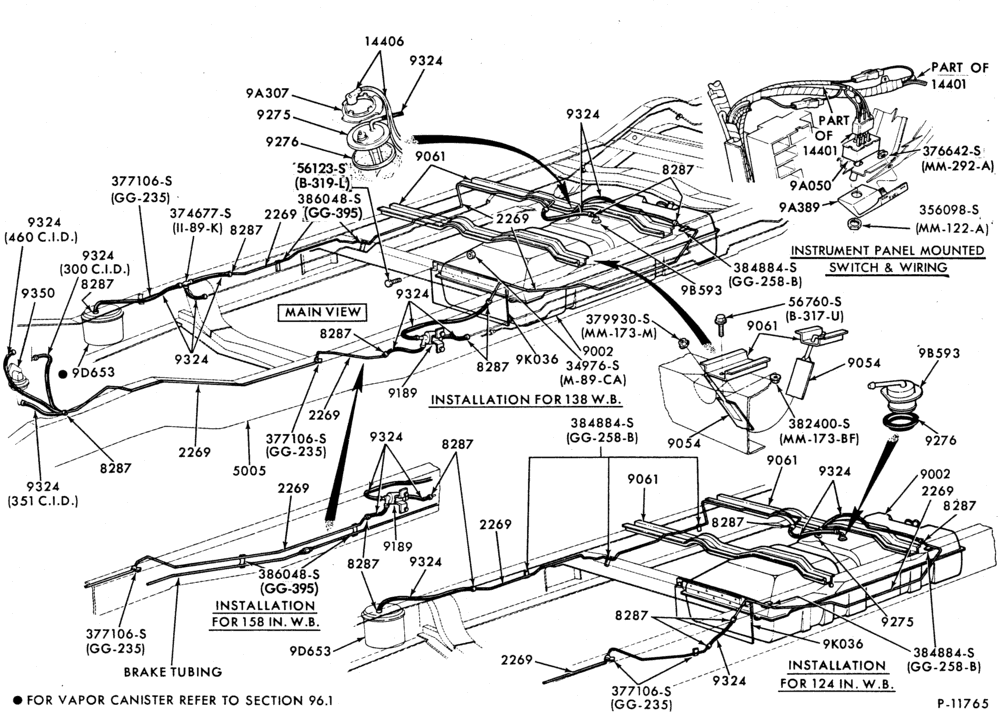 Схема 6 CYL. 4.9L (300 C.I.D.)-GAS-E100/350-midship tank with ev/em