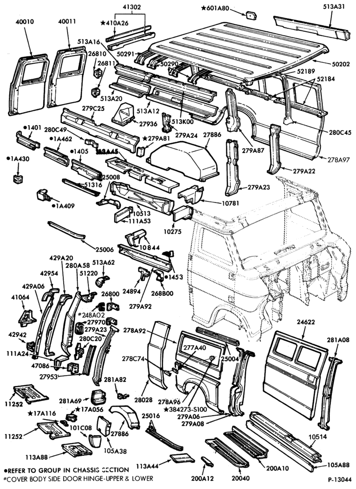 Схема SHEET METAL-Upper body-E100/350 (Super Van/ - Page A