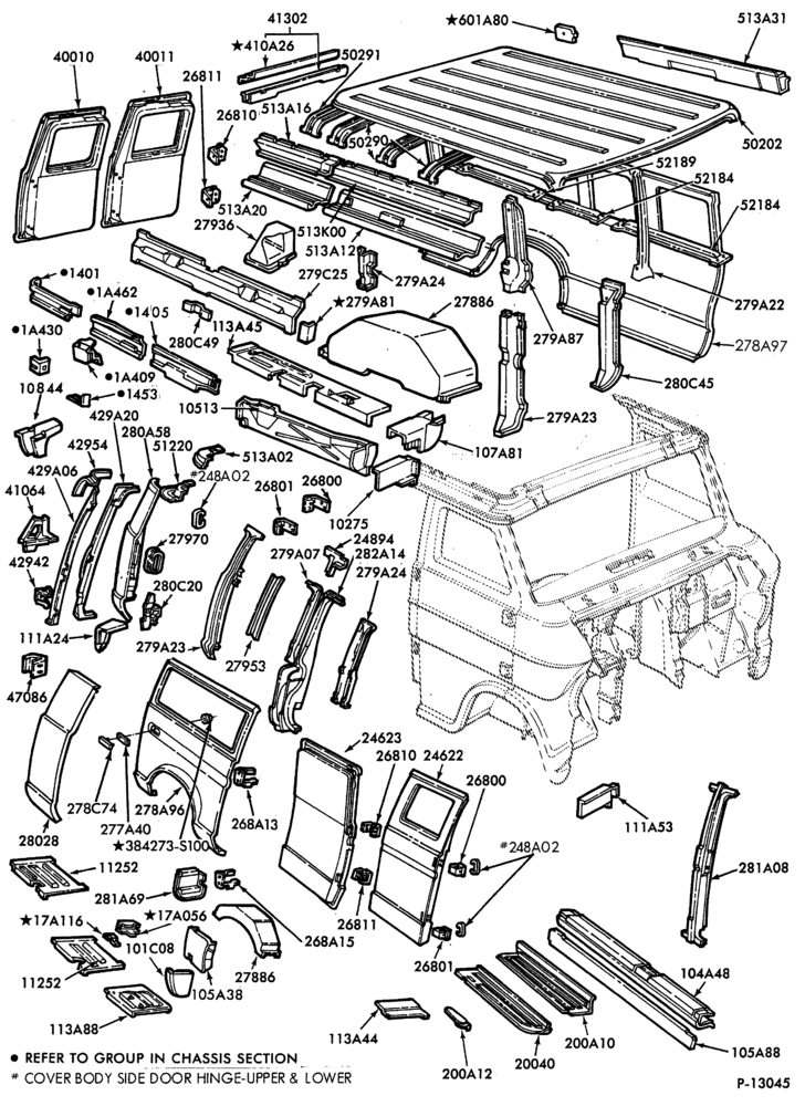 Схема SHEET METAL-Upper body-E100/350 (Super Van/ - Page B