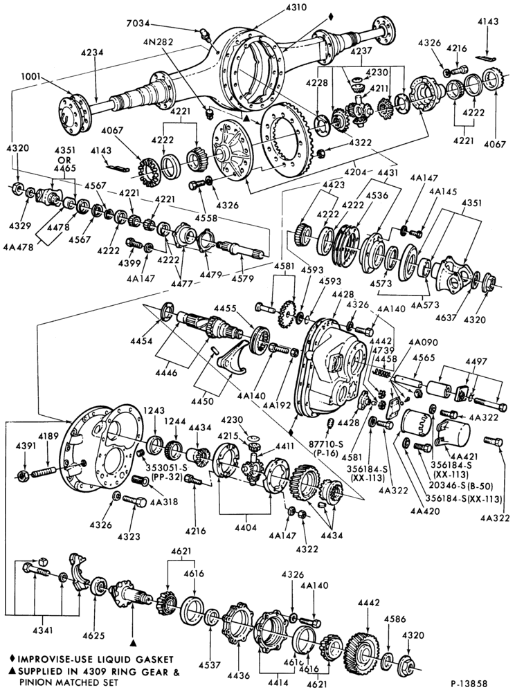 Схема REAR AXLE-Single reduction forward rear axle-SQHP-CLT-LNT-LT-LTA-