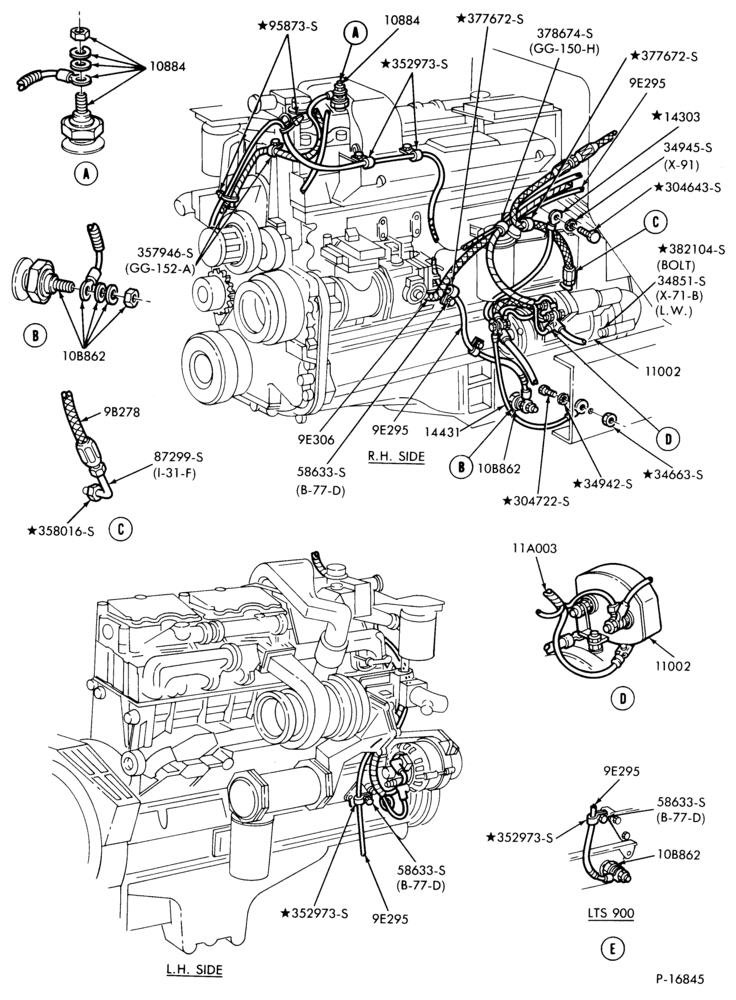 Схема IGNITION SYSTEMS-(1982/86)-8 cyl. 736 (8V-92) Detroit Diesel-6 cyl. 610 (10.0L) & 855 (14.0L) Cum. Diesel-L-LA-LL-LN-LNT-LS-LTA-LTL-