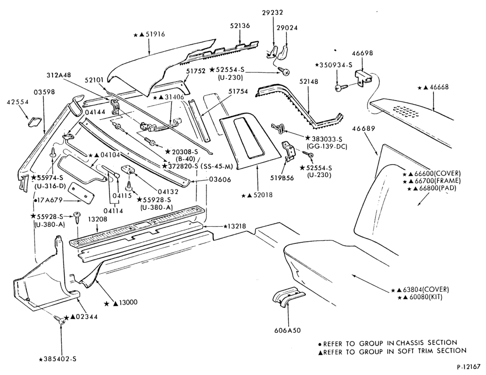 Схема SOFT, INTERIOR TRIM-Interior trim parts - body type 66