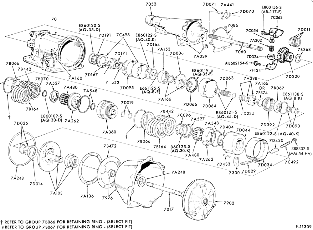 Схема C3 TYPE - INTERNAL PARTS-INTERNAL PARTS- clutches, gear, shaft, rear support and related parts-F,MF(exc. XR7),