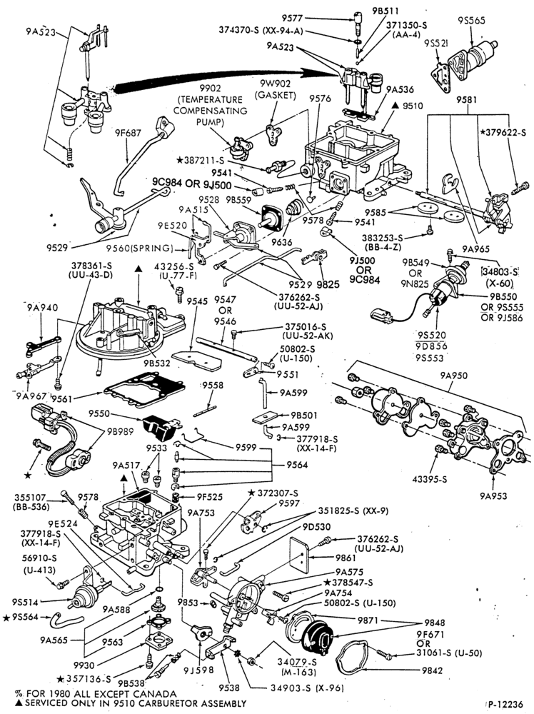 Схема 6 CYL. 3.8L (230 C.I.D.)-Carburetor- Ford 2/B