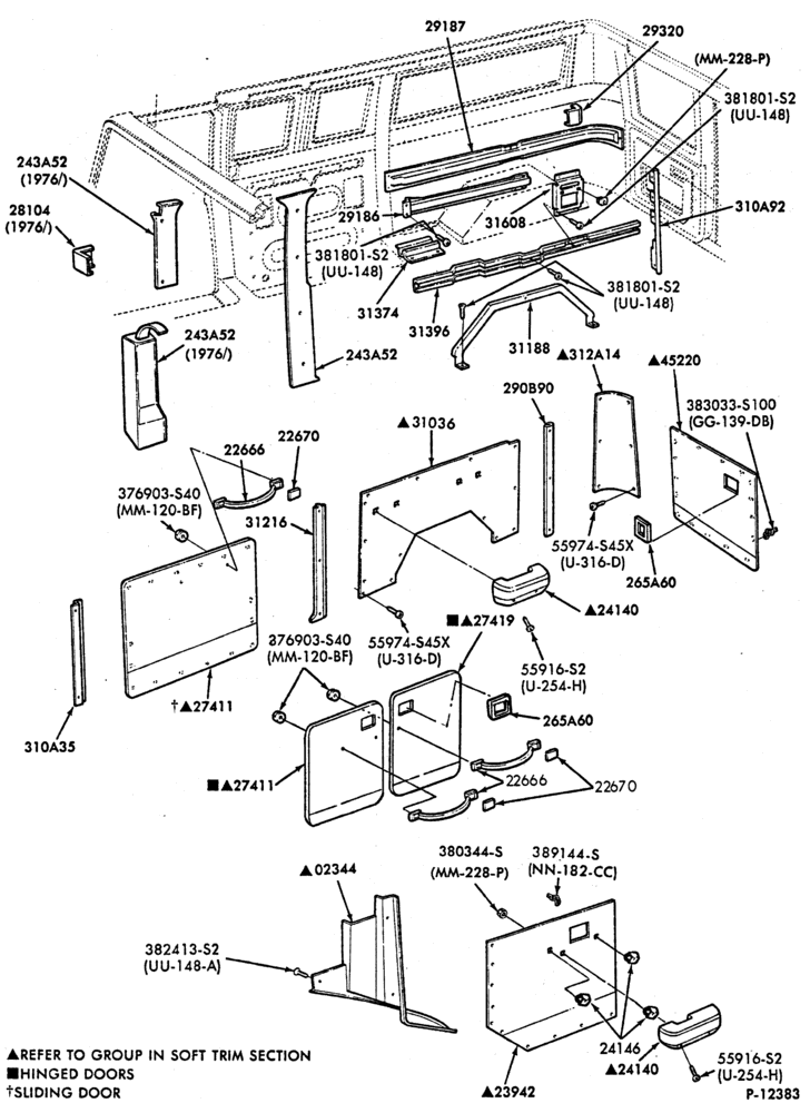 Схема TRIM-Interior trim panels (R.H.)-All-w/body side