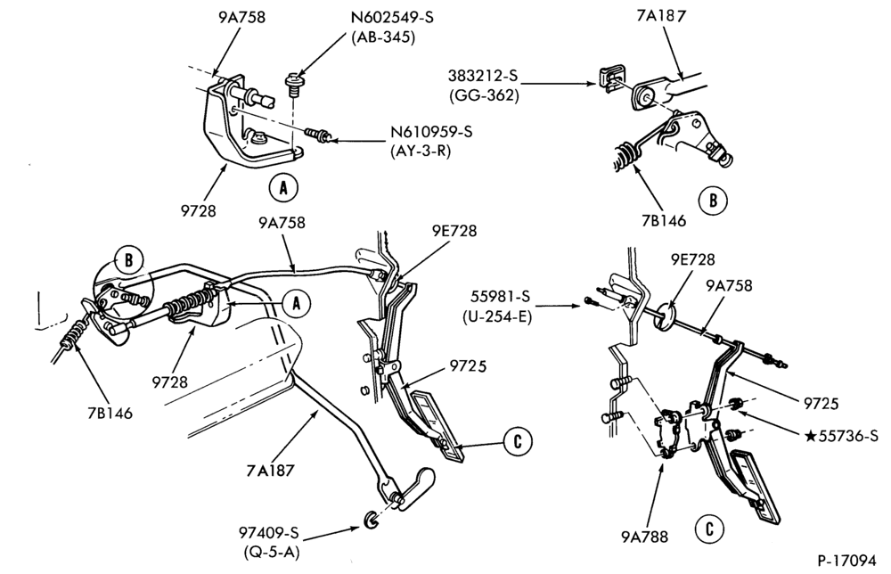 Схема 6 CYL. 3.8L (230 C.I.D.)-Accelerator linkage
