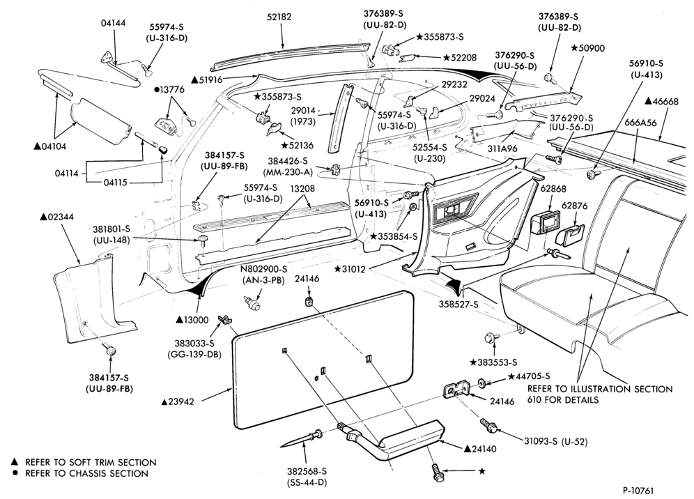 Схема SOFT, INTERIOR TRIM-Interior trim parts - body type 62