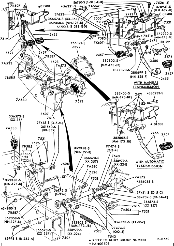 Схема BRAKES-Brake and clutch pedals-E100/350