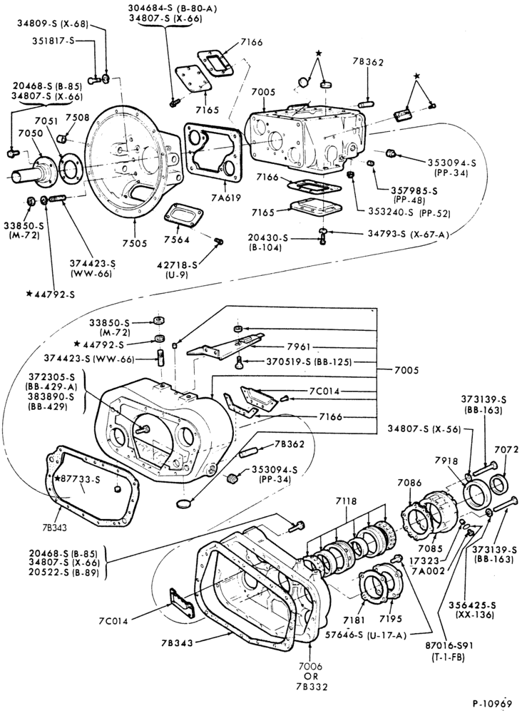 Схема INTERNAL PARTS-13 speed - Fuller RT6613 - case - Page A-FT800/900