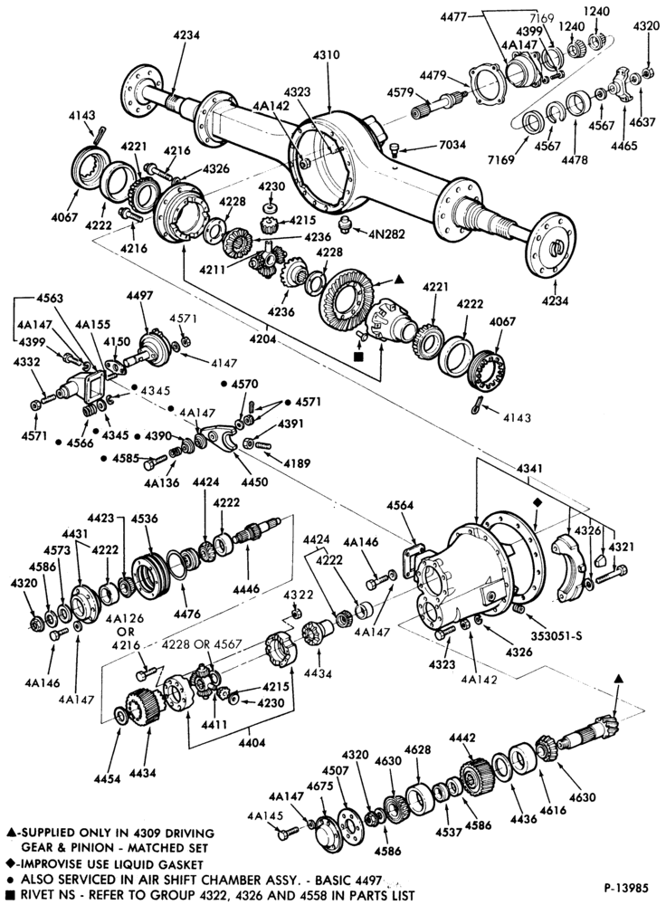 Схема REAR AXLE-Single reduction forward rear axle-SSHD-CLT-LNT-LT-LTA-
