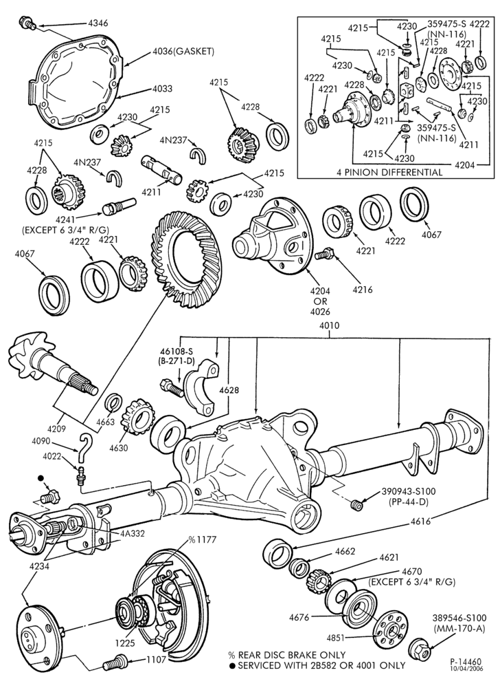 Схема Задний мост — Задний мост - 7.5" ring gear - non-locking
