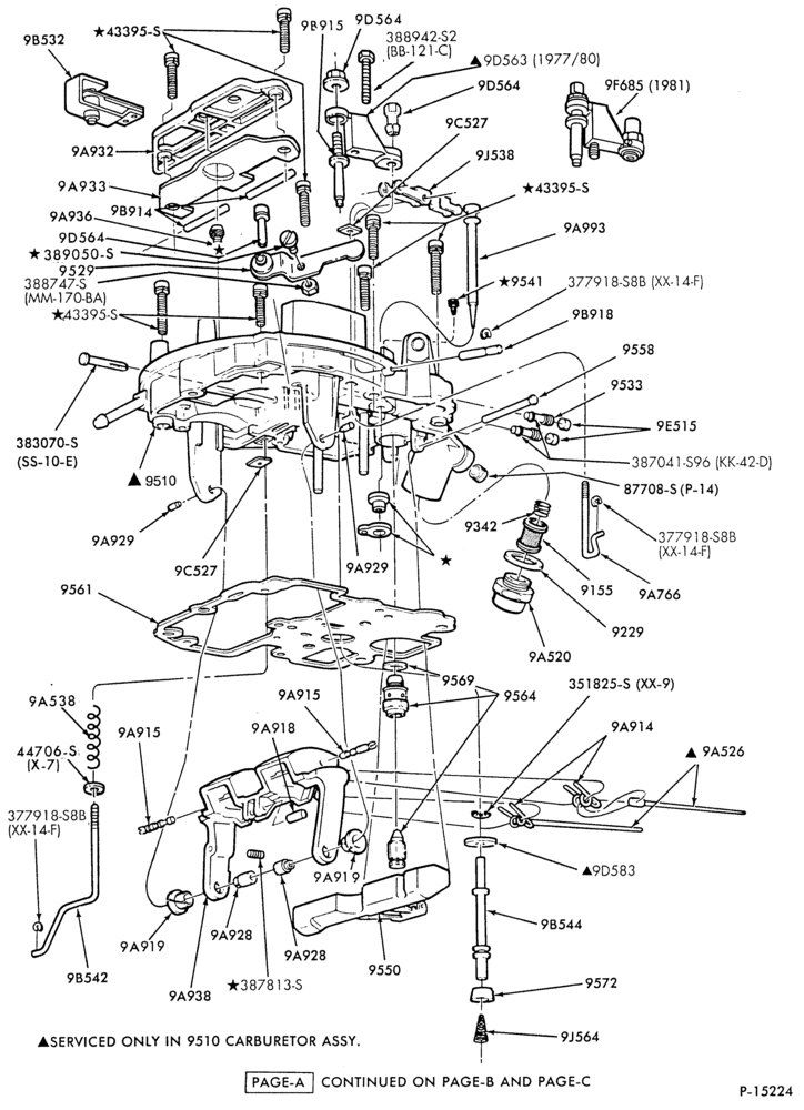 Схема 8 CYL. 5.0L (302 C.I.D.)-Carburetor- Ford 2/B(VV) - upper body