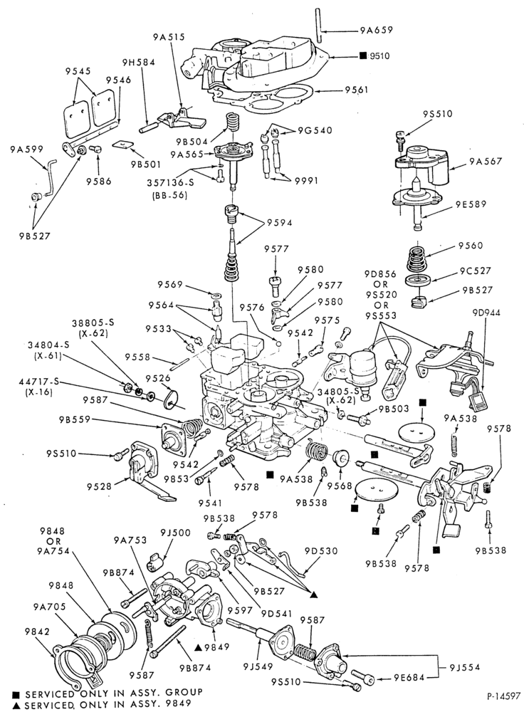 Схема 4 CYL. 2.3L (140 C.I.D.) - TC (TURBO)-Carburetor - Holley 2/B (6500)
