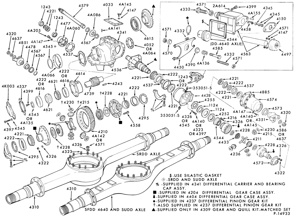 Схема REAR AXLE-Double reduction forward rear axle-SFDD 4640, SRDD and SUDD-LNT-LT-LTS900