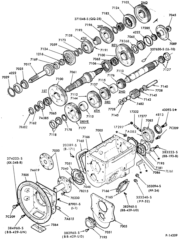 Схема INTERNAL PARTS-(1984/) - Dana Spicer CM40 (ES42-5) - Dana (Spicer) CM60-6052 A-B and C Series-F-FT600/800