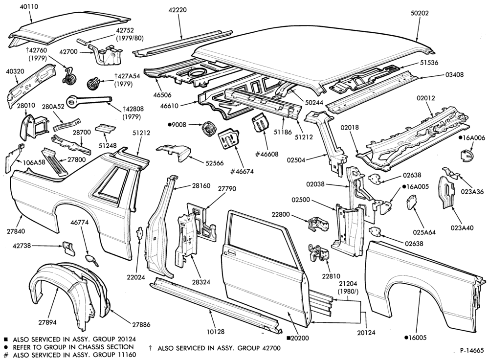 Схема SHEET METAL-66 - upper body - Ford