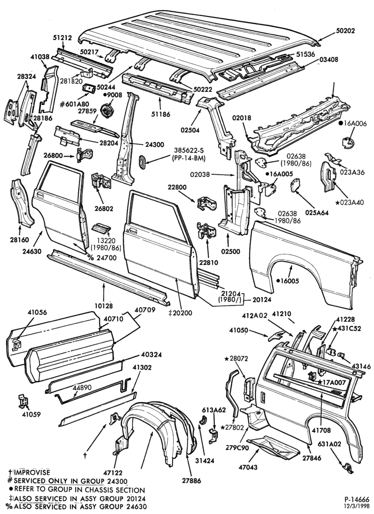 Схема SHEET METAL-74 - upper body - Ford