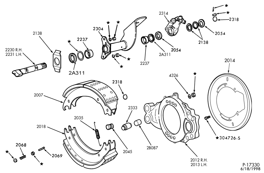 Схема BRAKE WHEEL CYLINDERS-Front cam air brakes-Rockwell (Timken)-F-FT700/900