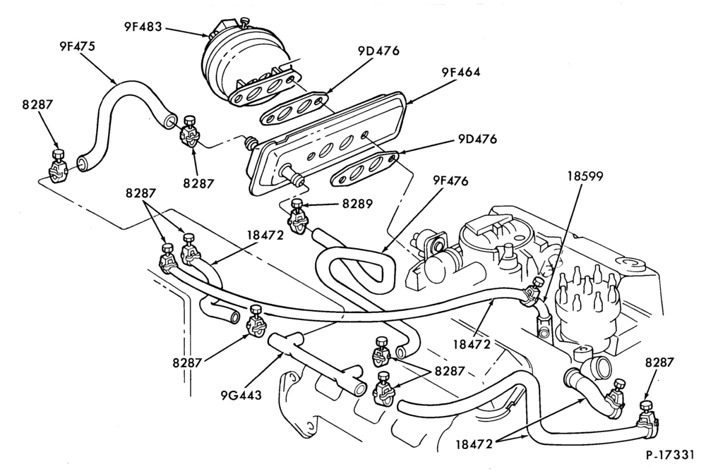 Схема AIR CONDITIONER-Heater hose installation- with E.G.R. cooling