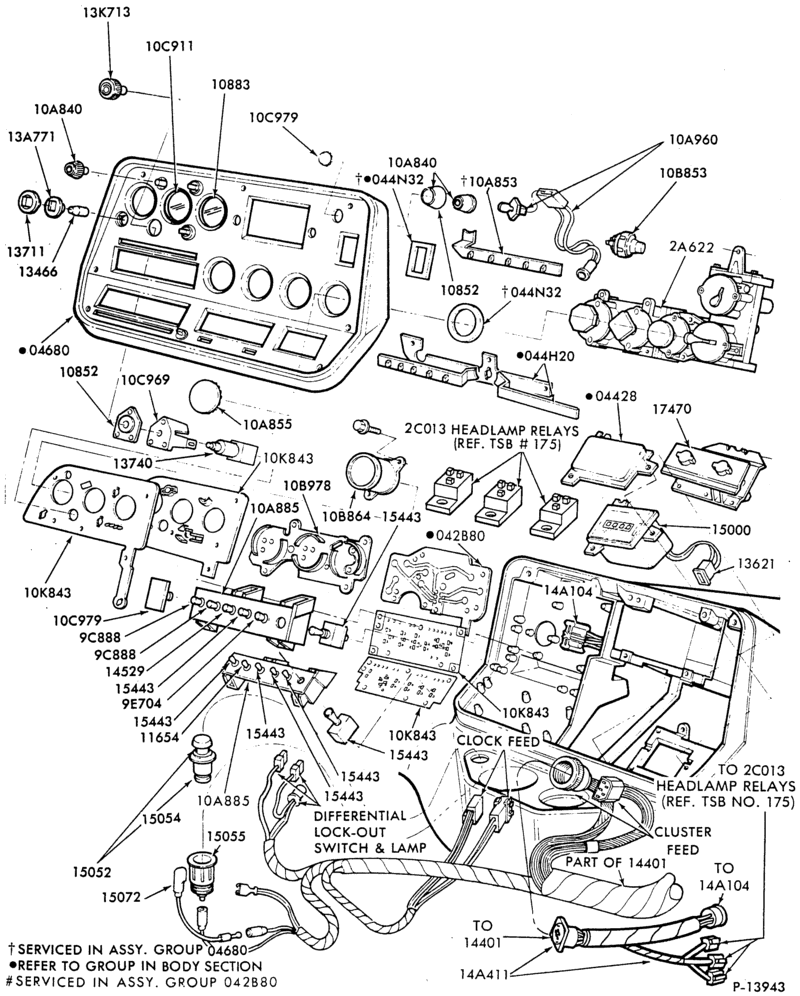 Схема INSTRUMENT CLUSTERS-Instrument panel cluster, lighting controls, wiper/washer controls, etc.- R.H. module-CL-CLT900