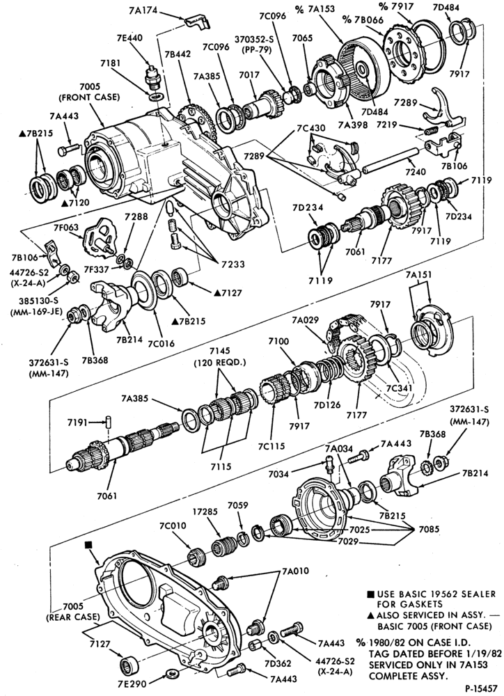 Схема Раздаточная коробка (4WD)-Part time - New Process NP208-F150/350