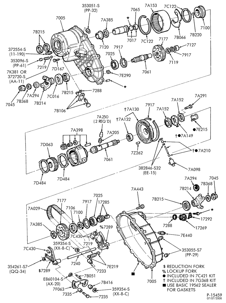 Схема Раздаточная коробка (4WD)-Part time - Warner-F350