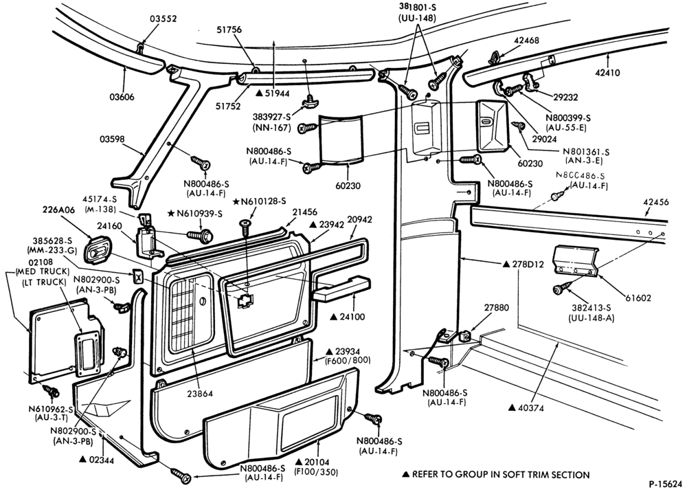 Схема TRIM-Interior trim panels-F-FT600/900