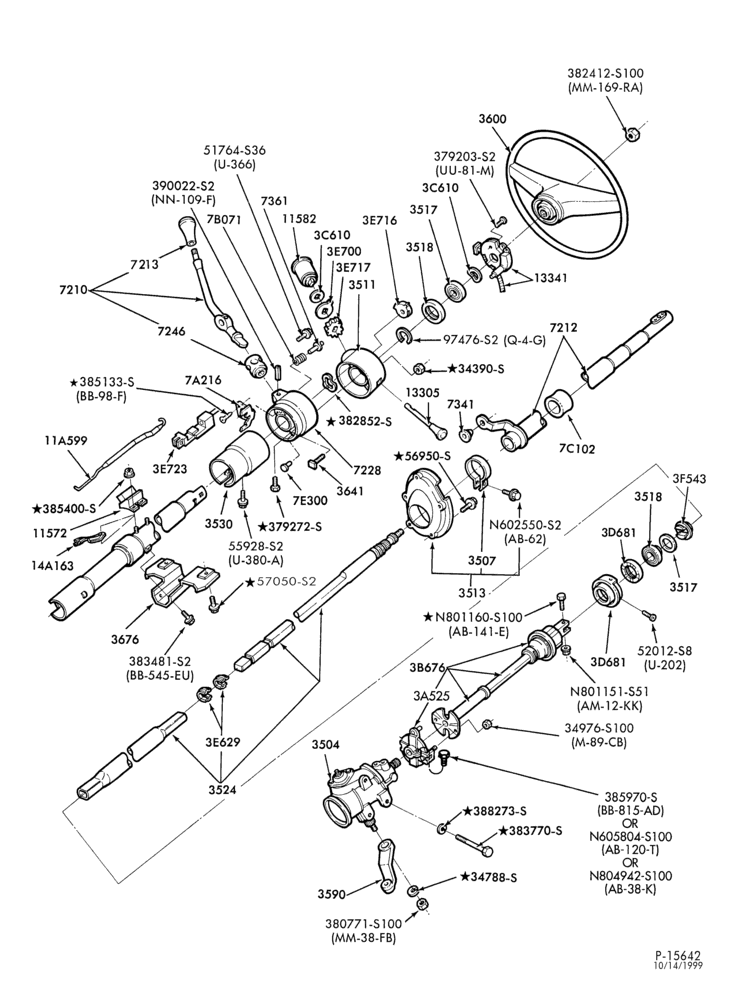 Схема STEERING-Steering column - automatic trans. - automatic trans. - fixed wheel-U150