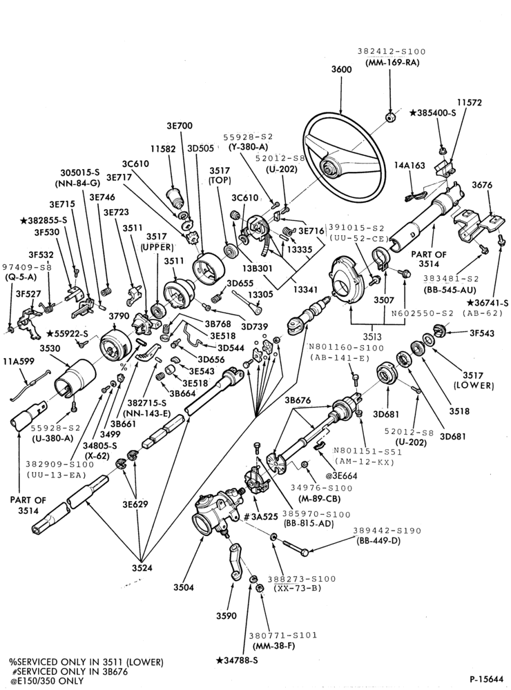 Схема C4 TYPE TRANSMISSION-Steering column - tilt wheel - floor shift-F100