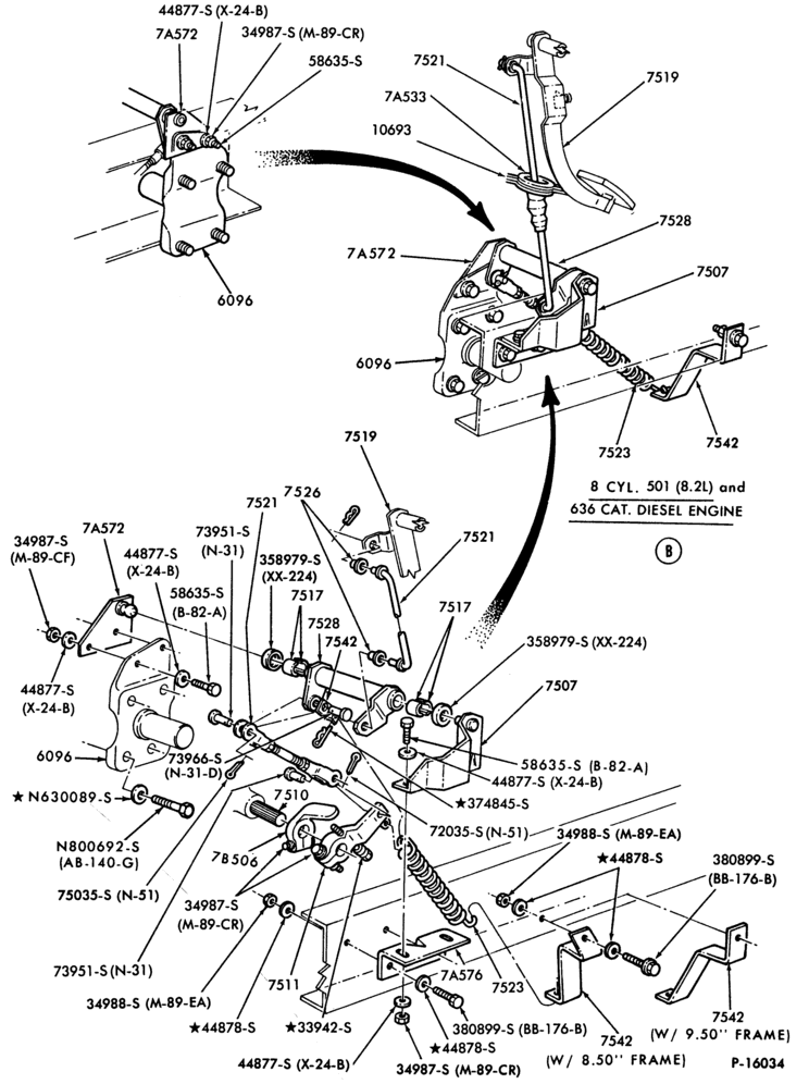 Схема BRAKE BOOSTER PARTS-(1980/87)-8 cyl. 501 (8.2L) Detroit diesel-F-FT600/900