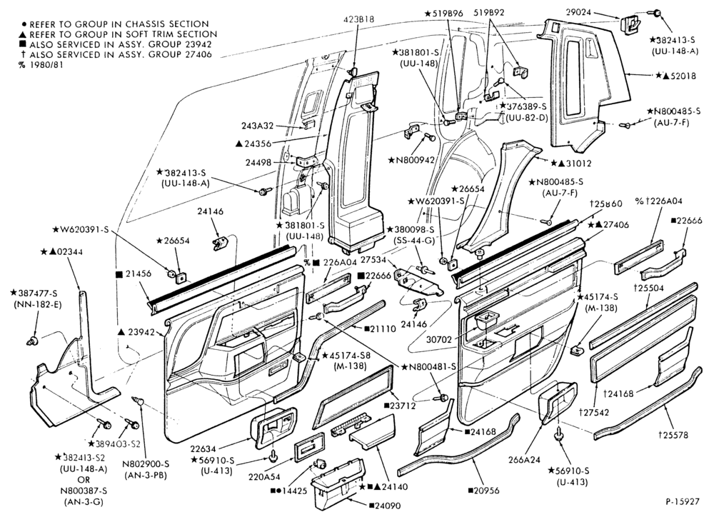 Схема SOFT, INTERIOR TRIM-Interior trim panels - body type 54