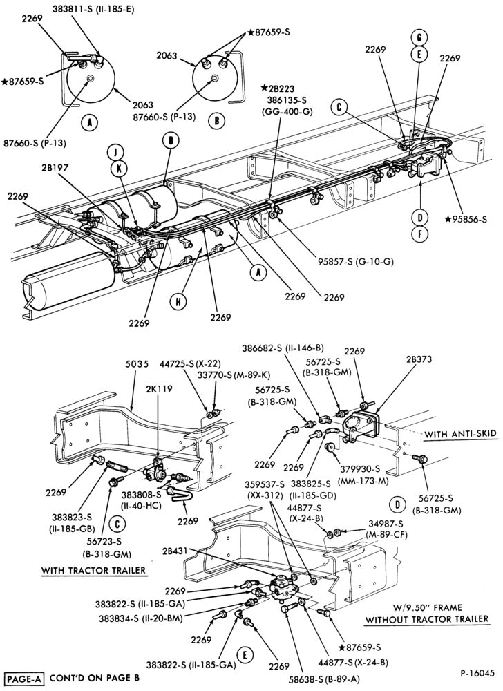Схема BRAKE SYSTEMS-Air brake system- rear frame tubing-Page A-F-FT600/900