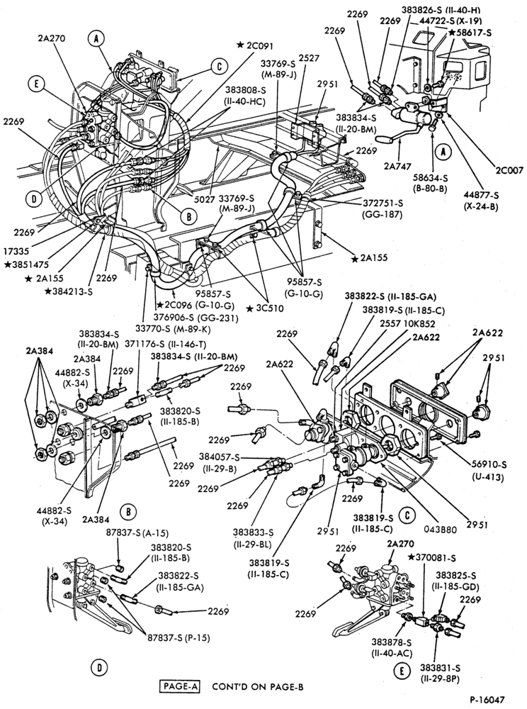 Схема BRAKE SYSTEMS-Air brake system - front tractor tubing and valves-Page A-F-FT600/900