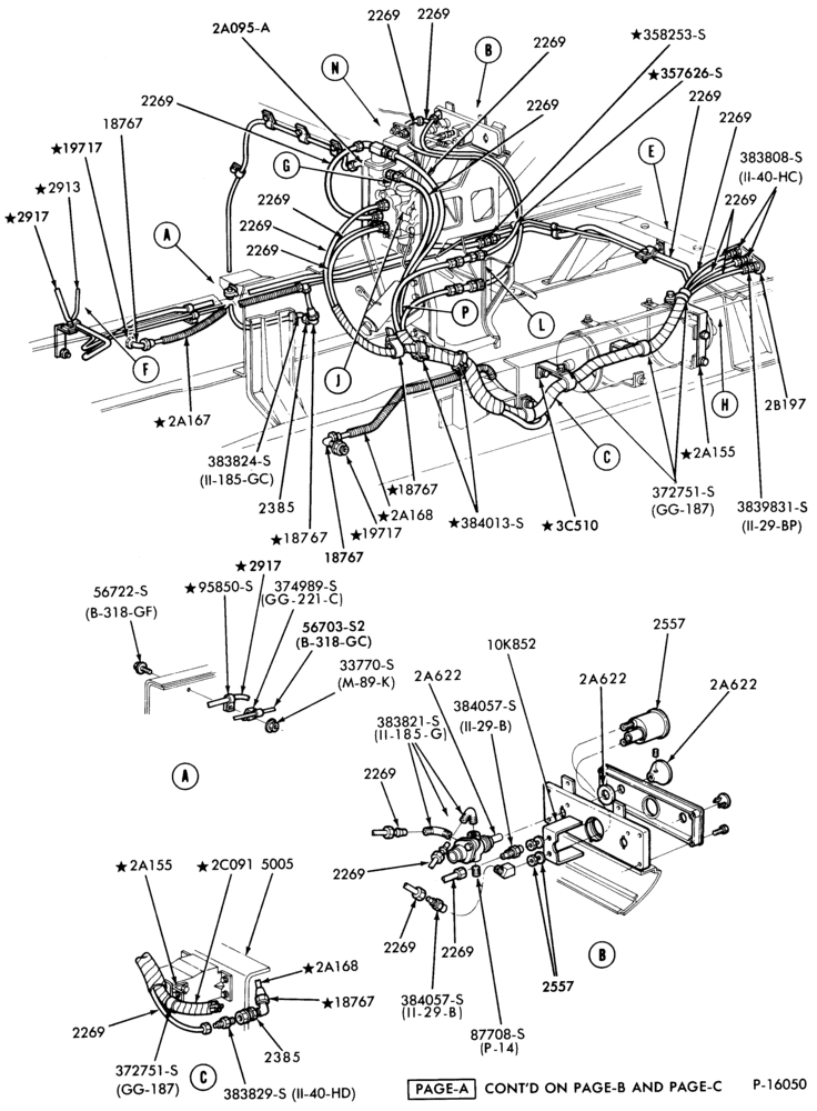 Схема BRAKE SYSTEMS-Air brake system  - front end tubing-Page A-F-FT600/800