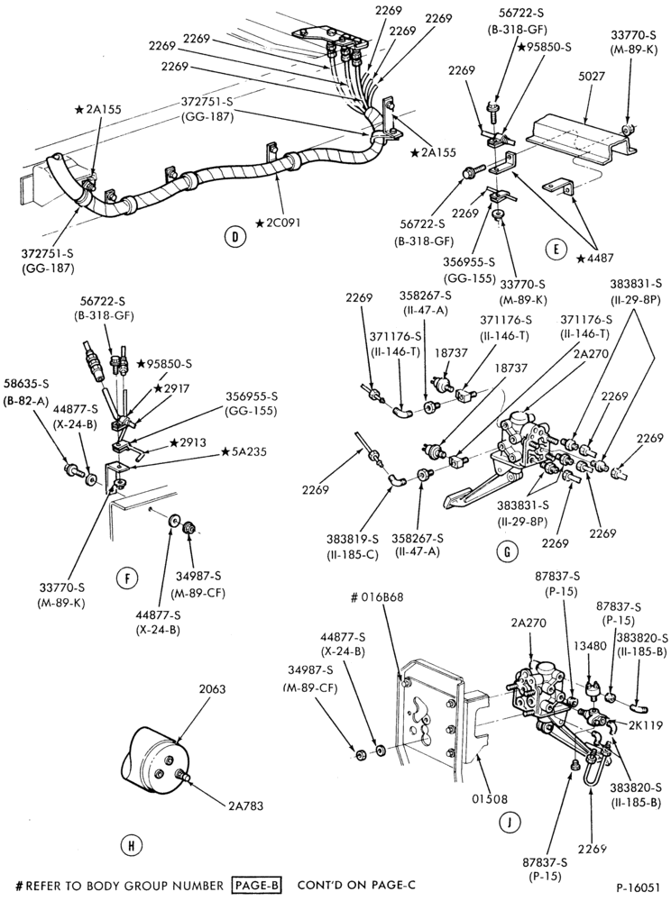 Схема BRAKE SYSTEMS - AIR-Air brake system  - Front end tubing- Page B-B700