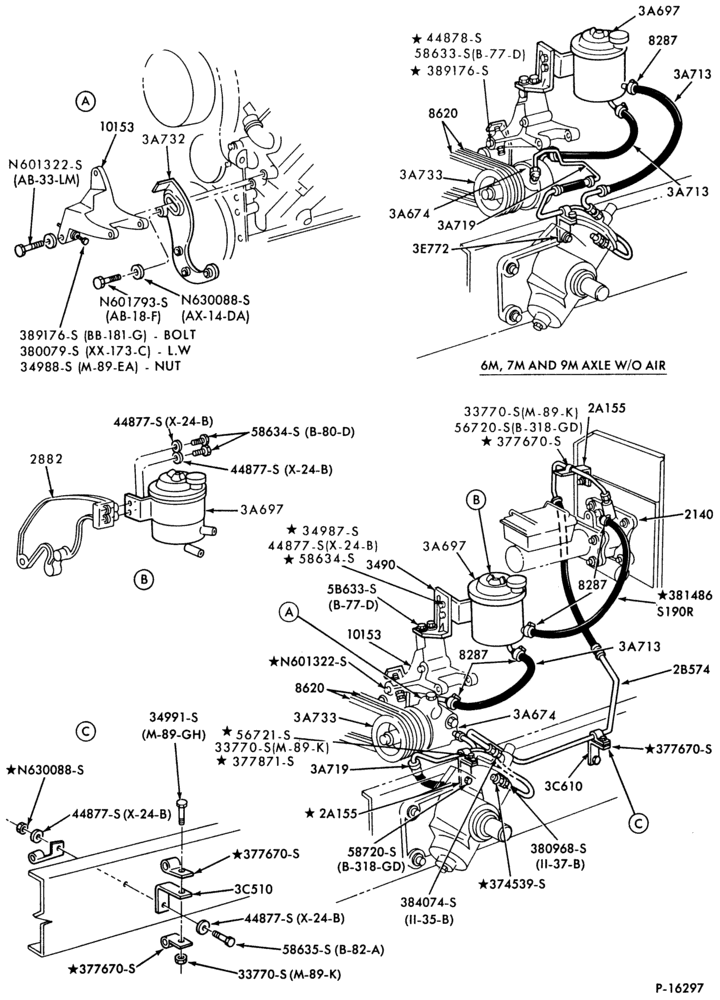 Схема STEERING-(1980/87)-8 cyl. 501 (990) Detroit Diesel-F-FT600/900
