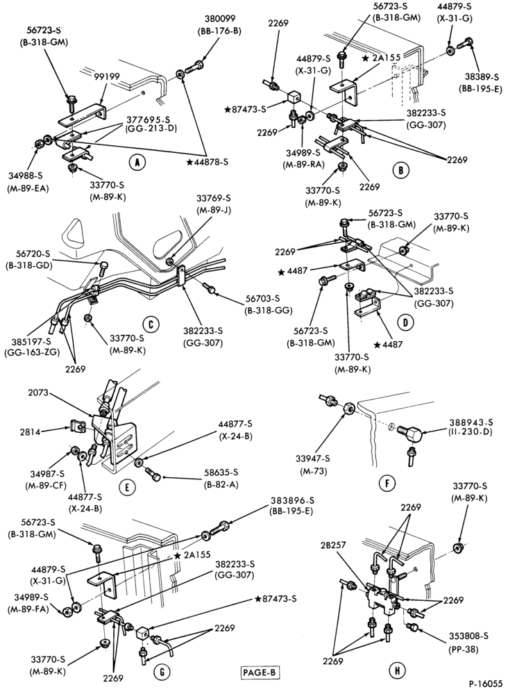Схема BRAKE SYSTEMS - HYDRAULIC-(1980/82) - split-w/hydraulic booster - Page B-B600/700